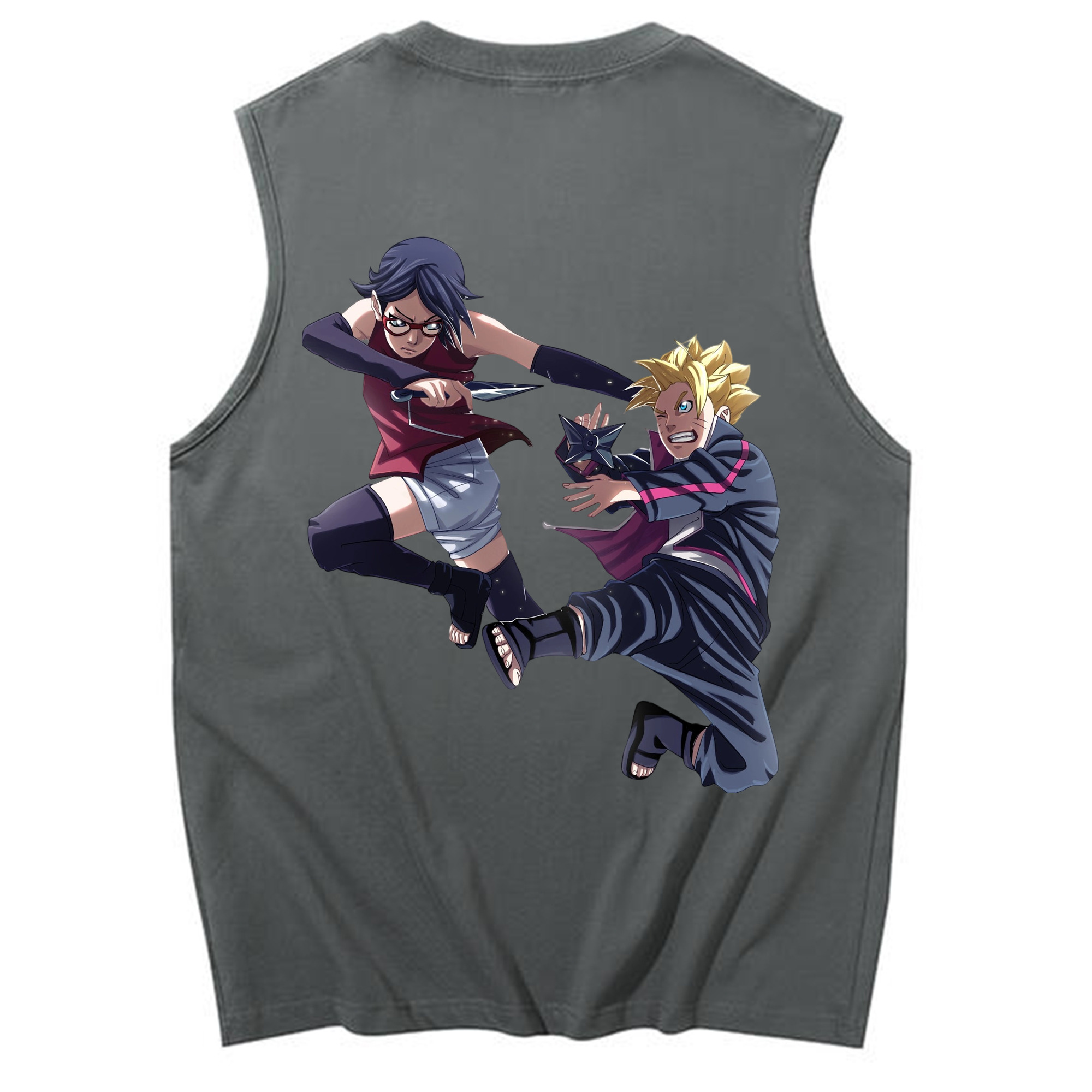 （画像用） NARUTO -ナルト- うちは サラダ Uchiha Sarada コットン100％タンクトップ（背面プリント）